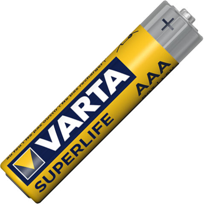Минипальчиковые солевые батарейки Varta Superlife Zinc Carbon ААА / R03 (2003), 1.5В. 4 шт. в блистере. Цена за уп. 4 шт.