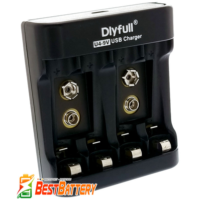 Зарядное устройство DLY Full U4-9V для АА, ААА, Крона, Ni-Mh/Ni-Cd аккумуляторов с USB.