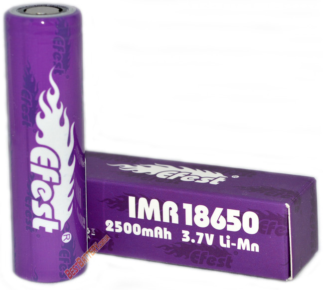 Efest IMR 18650 2500 mAh 35A Purple Высокотоковый литиевый аккумулятор.