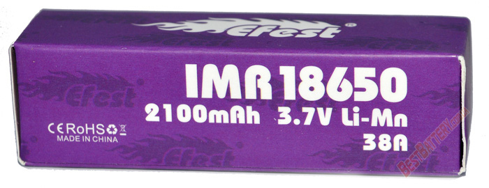 Efest IMR 18650 2100 mah 38A высокотоковый аккумулятор без защиты.