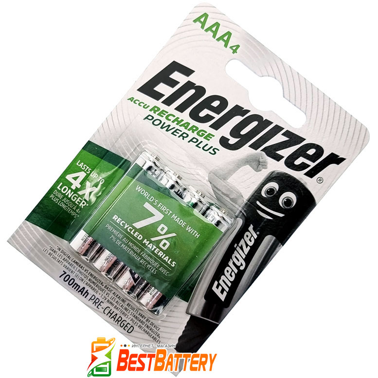 Energizer 700 mAh AАA Recharge Power Plus в блистере - минипальчиковые аккумуляторы от компании Energizer.
