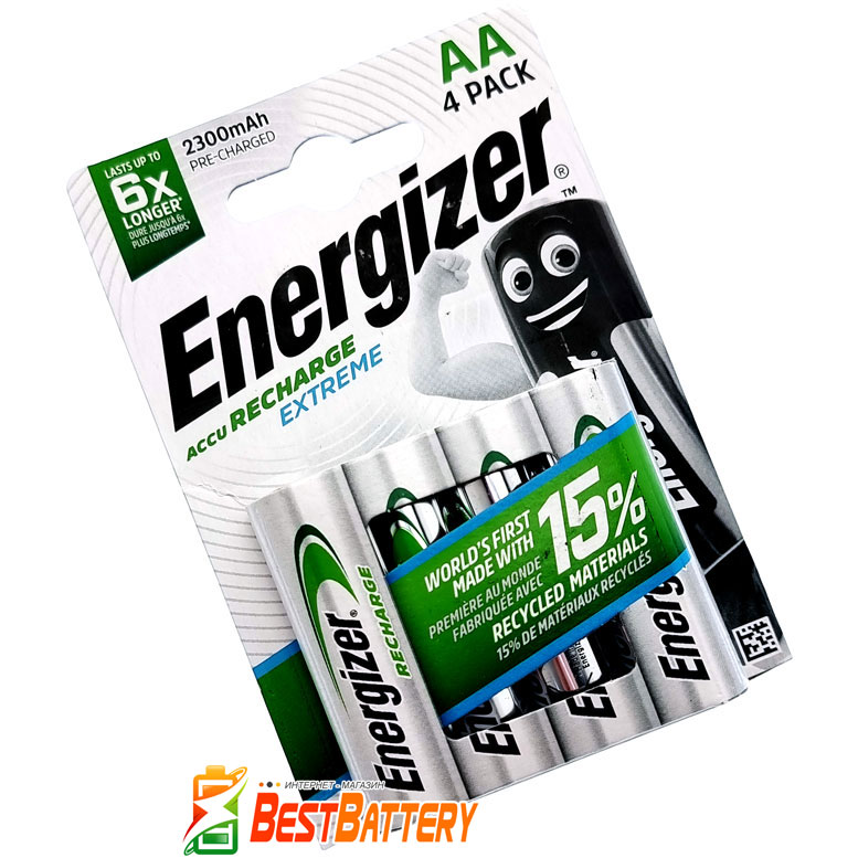 Аккумуляторы АА Energizer 2300 mAh Recharge Extreme в блистере, Ni-Mh, LSD, RTU.