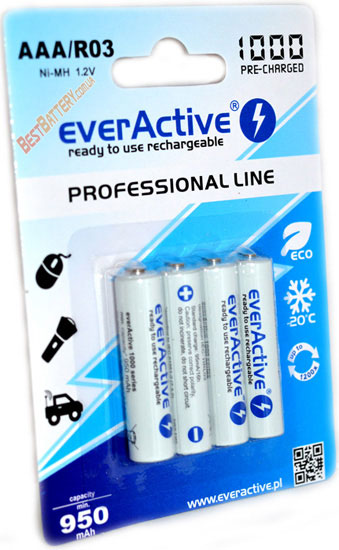 Минипальчиковые аккумуляторы EverActive 1000 mAh