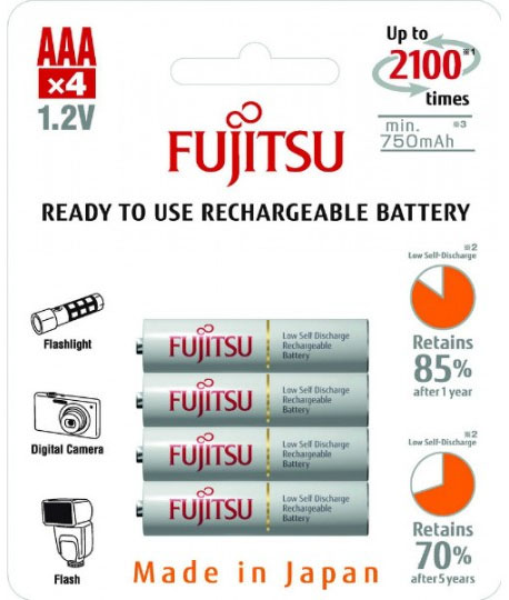 Fujitsu 800 mAh (HR-4UTCEX/4B) в блистере AAA минипальчиковые аккумуляторы