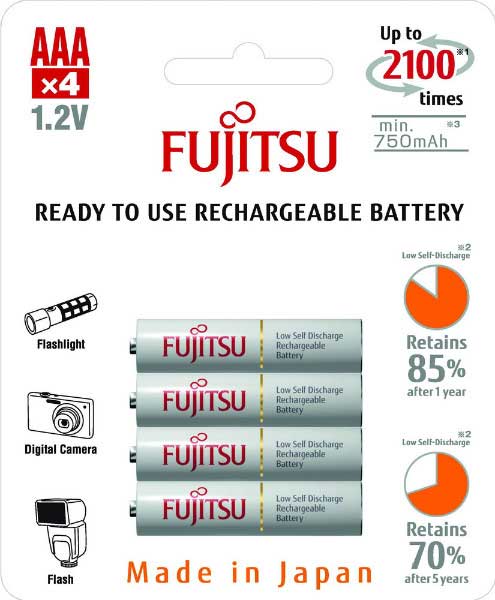 Минипальчиковые аккумуляторы Fujitsu 800 mAh, версия HR-4UTC