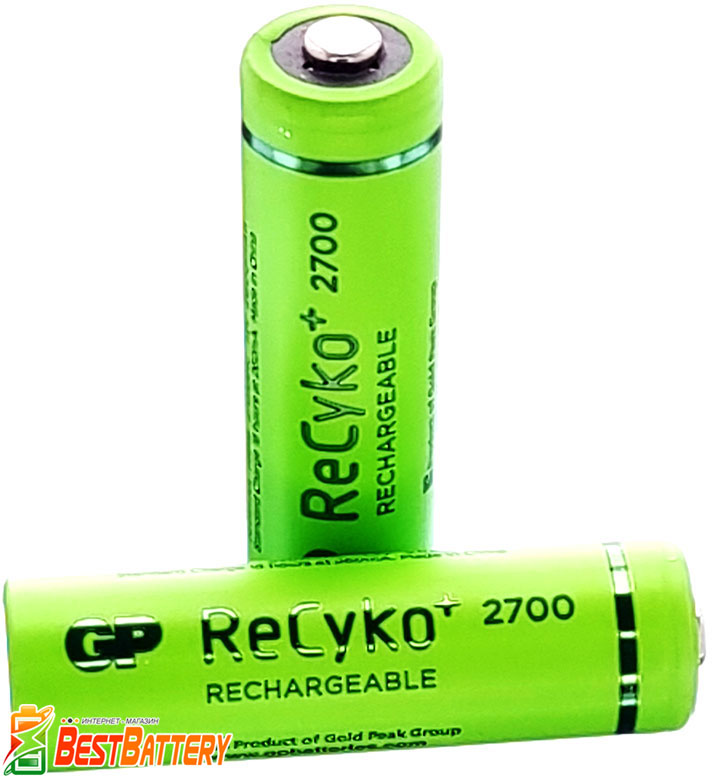 Пальчиковые аккумуляторы GP ReCyko+ 2700 Series, 2600 mAh Ni-Mh, LSD, RTU, АА.