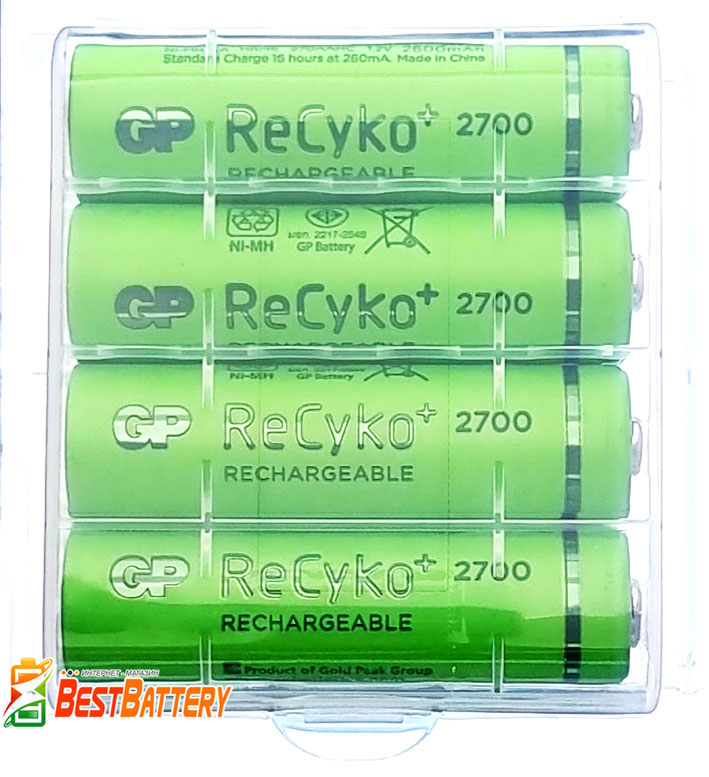 Пальчиковые аккумуляторы GP ReCyko+ 2700 Series, 2600 mAh AA в боксе