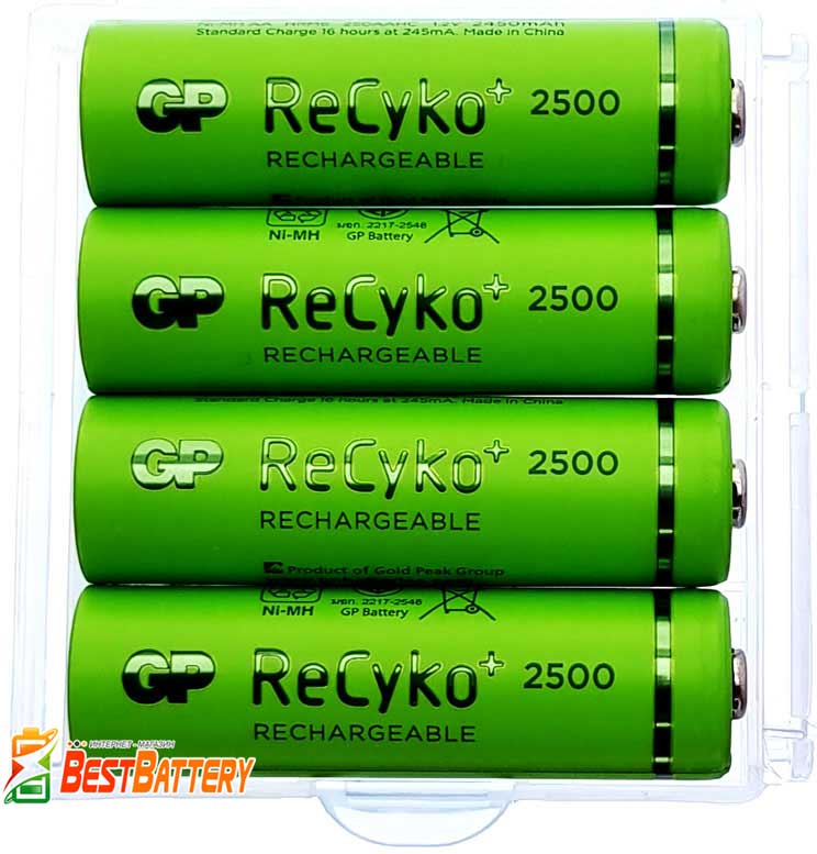 Пальчиковые аккумуляторы GP ReCyko 2500, 2450 mAh поштучно.