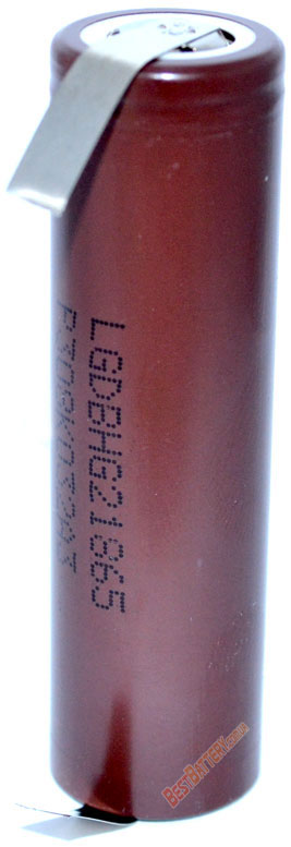 Аккумулятор LG HG2 18650 Solder Tags с лепестками.