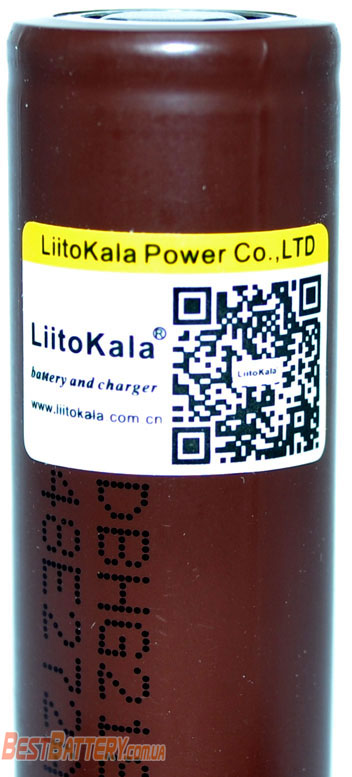 Liitokala Lii HG2 - маркировка производителя на аккумуляторе.