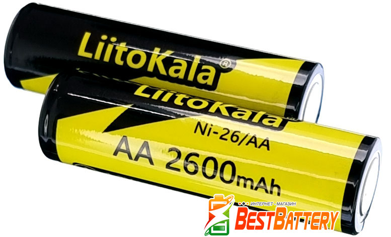 Пальчиковые аккумуляторы Liitokala Ni-26 AA 2600 mAh, LSD, RTU.
