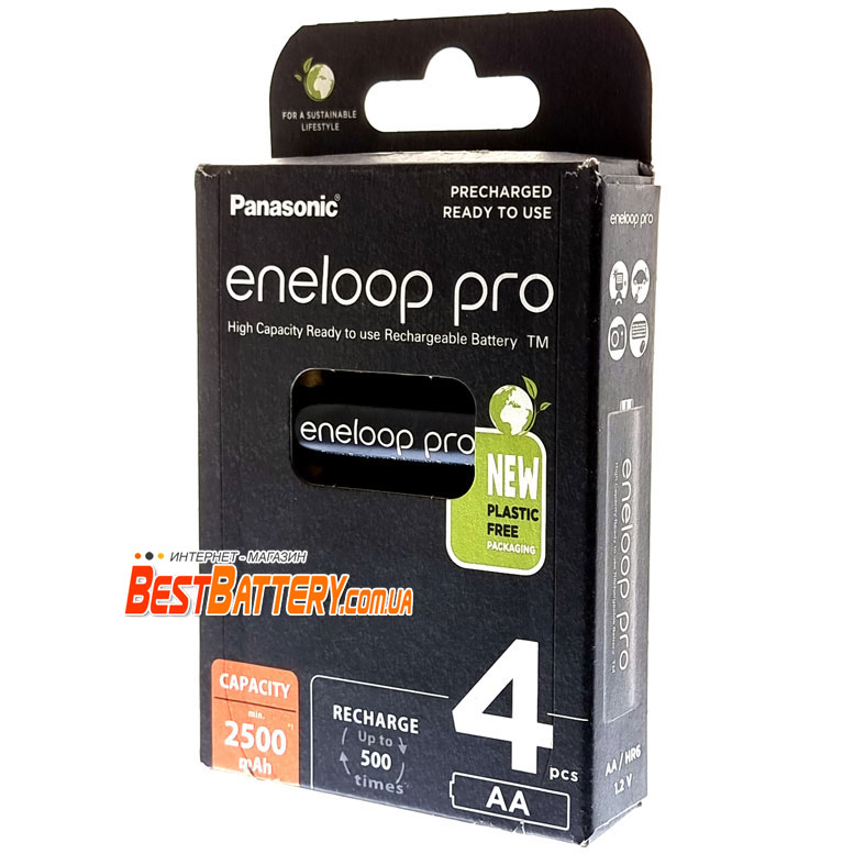 Panasonic Eneloop Pro 2600 mAh (min 2500 mAh) BK-3HCDE BE Eco Box