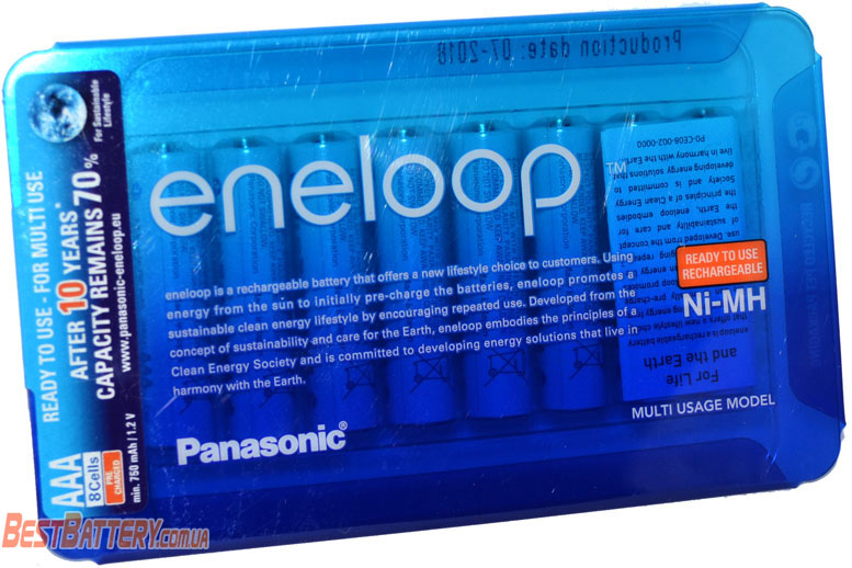Набор Panasonic Eneloop 800 mAh (min 750 mAh) BK-4MCCE/8LE.