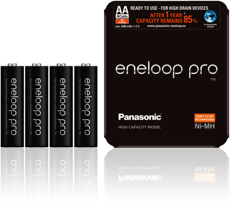 АА аккумуляторы Panasonic Eneloop Pro 2600 mAh BK-3HCDE 4LE в блистере.