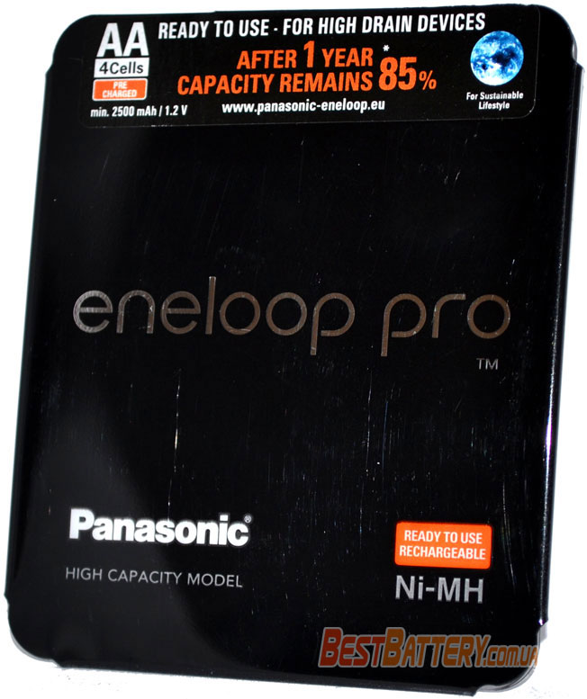 АА аккумуляторы Panasonic Eneloop Pro 2600 mAh пластиковый блистер BK-3HCDE/4LE.