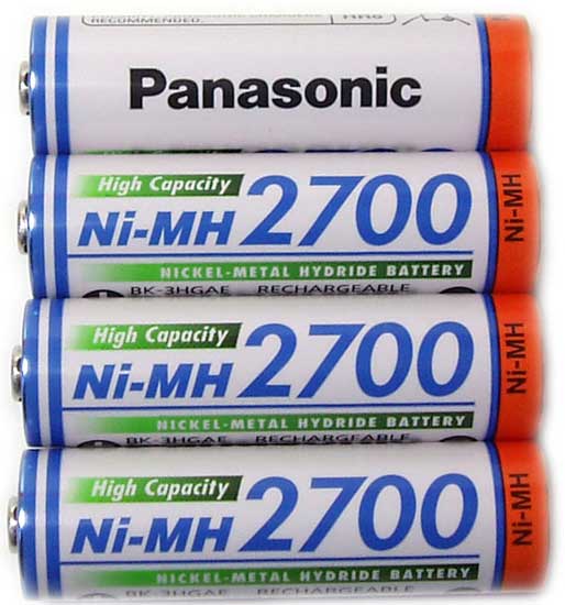 Аккумуляторы Panasonic 2700 mAh BK-3HGAE без упаковки (АА).