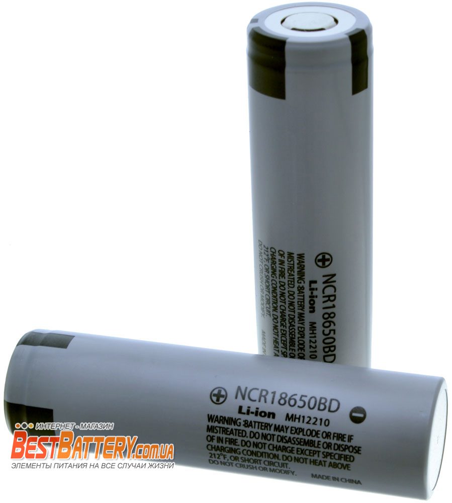 Panasonic NCR18650BD 3200 mAh Li-ion аккумулятор 18650 без защиты, токоотдача 10А.