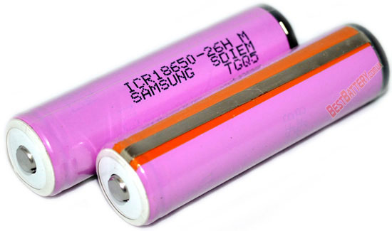 Li-ion аккумулятор Samsung ICR18650 26H 2600 mAh с защитой (Protected).