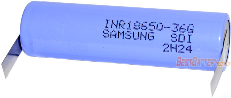 Аккумулятор Samsung 36G 3600 mAh с лепестками под пайку, Li-Ion 18650 3.7V.