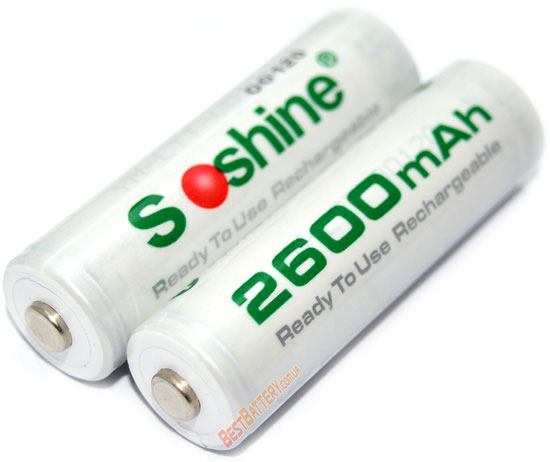 Аккумуляторы Soshine 2600 mAh RTU поштучно (AA).
