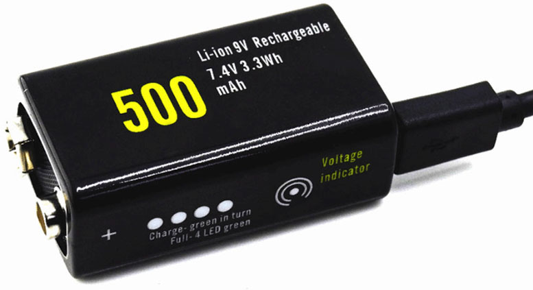 Soshine 9V 500 mAh Li-ion аккумулятор типа Крона с micro USB зарядным устройством.