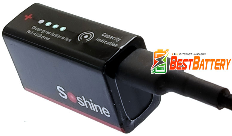 кумуляторы Крона Soshine 500 mAh USB (Type-C) со встроенным зарядным устройством.