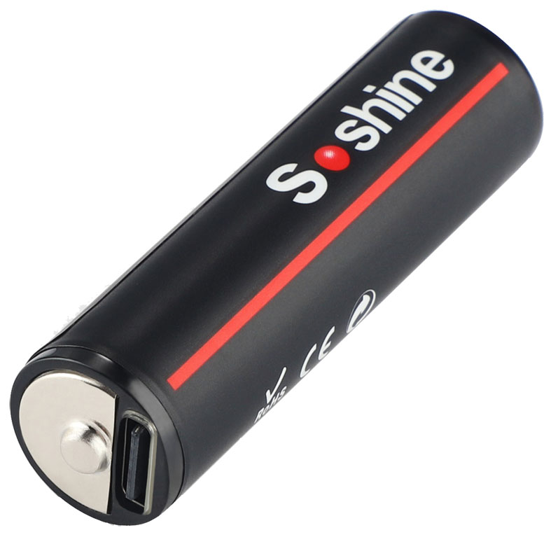 Li-ion аккумуляторы АА Soshine USB Type-C 2600 mWh.