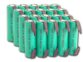 Аккумуляторы Tenergy 2000 mAh Solder Tags - с лепестками под пайку (АА)