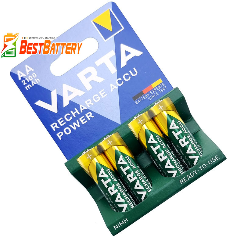Аккумуляторы Varta Power 2100 mAh AA 4 штуки в блистере.