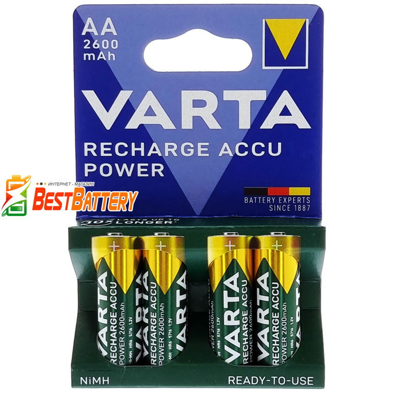 Varta Pro Recharge Accu Power 2600 mAh AA в блистере.