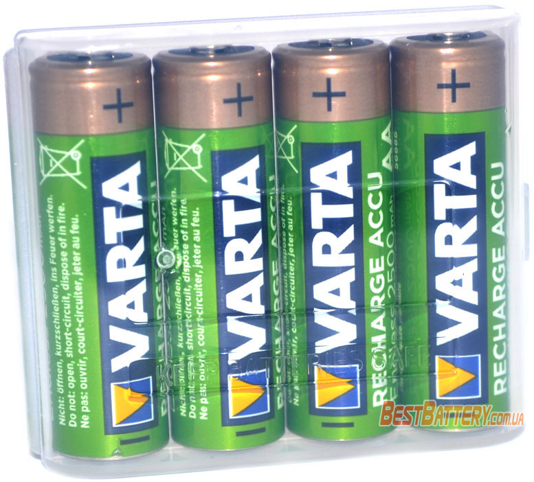 Пальчиковые аккумуляторы VARTA Endless Recharge Accu 2500 mAh в пластиковом боксе.