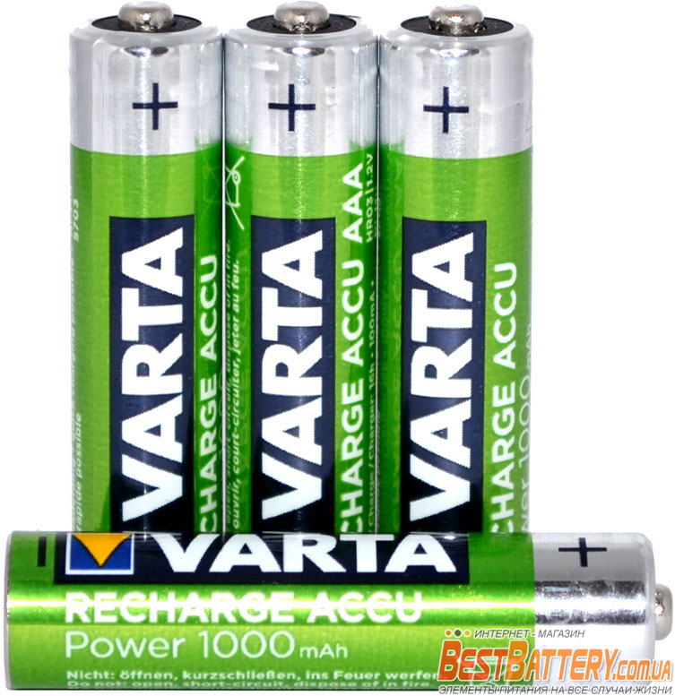 Аккумуляторы Varta AAA 1000 mAh низкосаморазрядные.