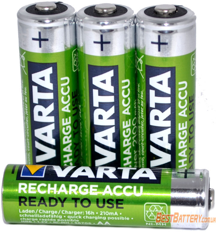 Аккумуляторы Varta Power AA 2100 mAh 4 шт. в боксе, АА.