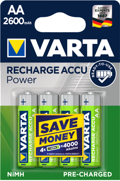 Аккумуляторы Varta Power AA 2600 в блистере.
