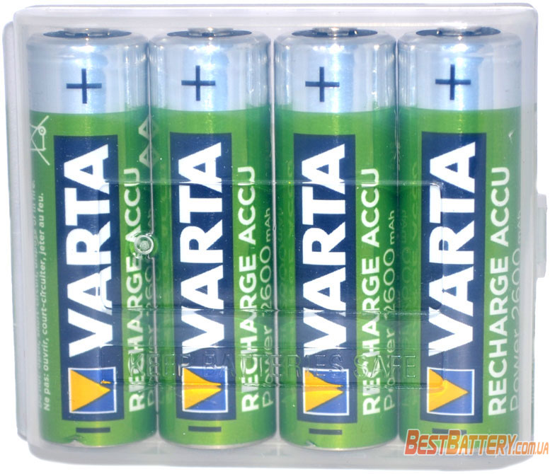 Пальчиковые аккумуляторы VARTA Pro Recharge Accu Power 2600 mAh 4 шт. в боксе (AA).