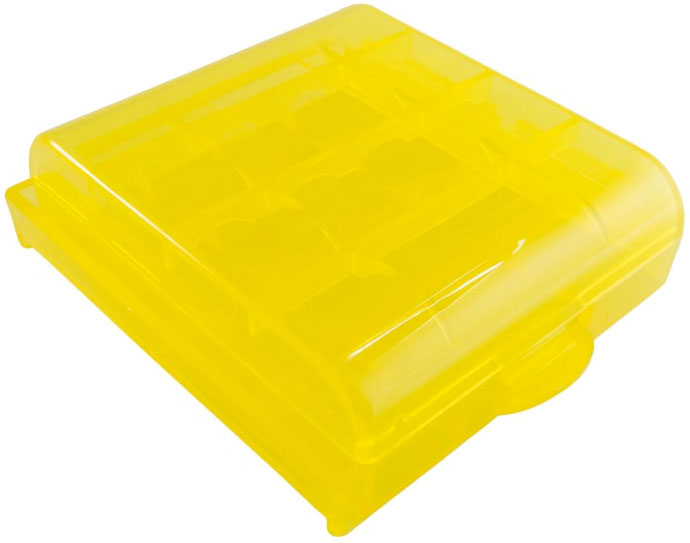 Универсальный пластиковый бокс АА ААА желтый.