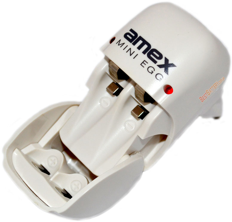 Amex Mini Egg - компактное зарядное устройство для АА и ААА аккумуляторов на 2 канала.