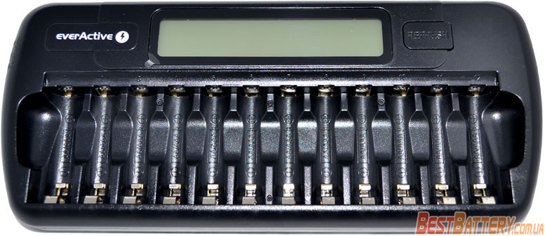 EverActive NC-1200 - многоканальное зарядное устройство на 12 аккумуляторов для АА и ААА.