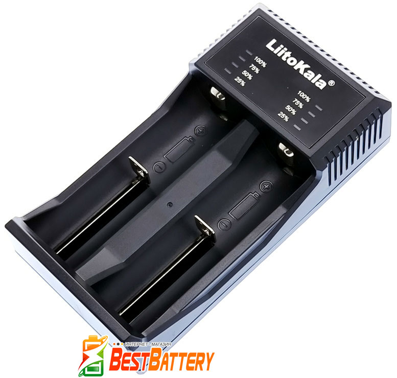 Зарядное устройство LiitoKala Lii-С2 для Li-Ion, Ni-Mh/Ni-Cd АКБ. Универсальное, USB-C, LED, 2 канала, Ток 2А.