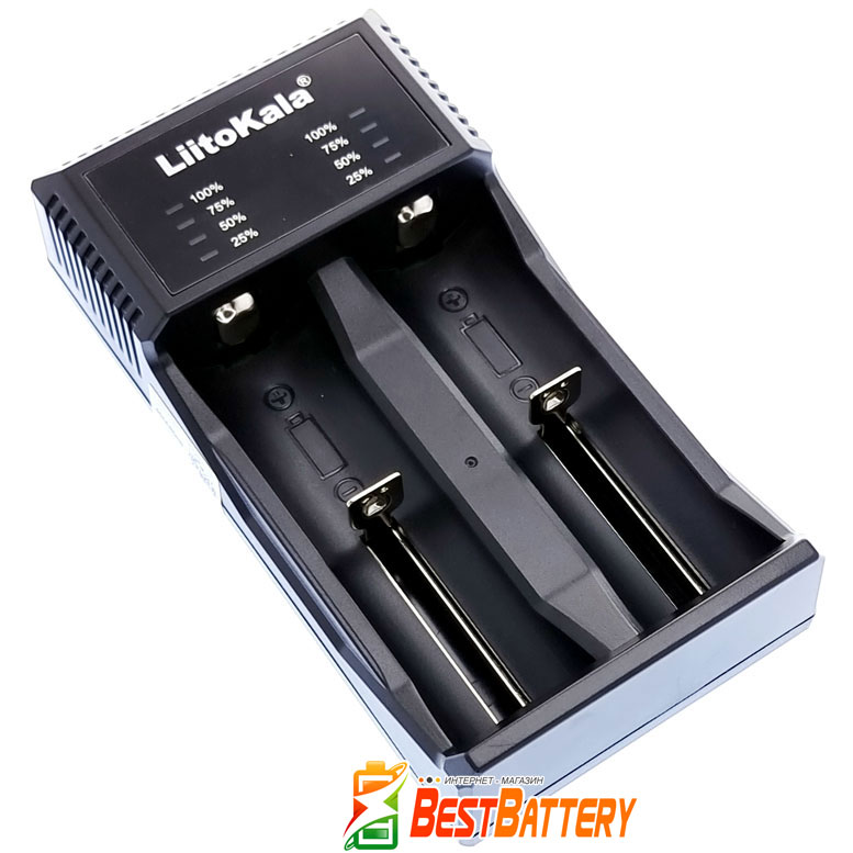 Универсальное зарядное устройство LiitoKala Lii-C2 для Ni-Mh/Ni-Cd и Li-Ion аккумуляторов различных форматов на 2 канала с LED индикацией и питанием от USB Type C.