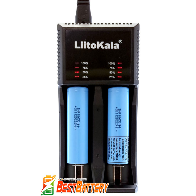 В зарядном устройстве Liitokala Lii-Pl2 есть 8 светодиодов (по 4 светодиода на каждый канал).