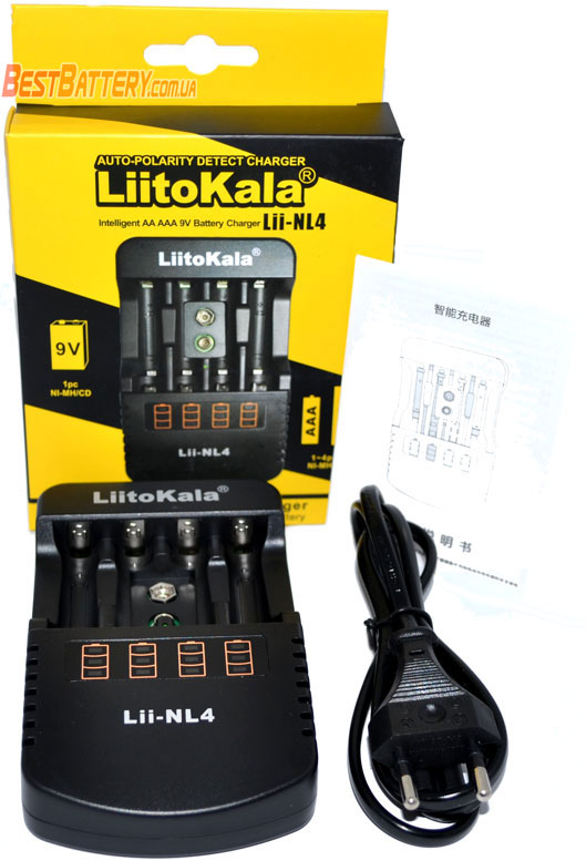 Комплект поставки Liitokala Lii-NL4