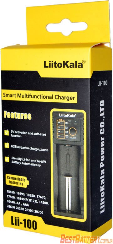 Зарядное устройство LiitoKala Lii 100 в коробке.