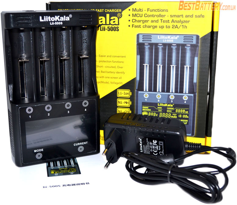Комплект поставки зарядного устройства LiitoKala Lii 500S.