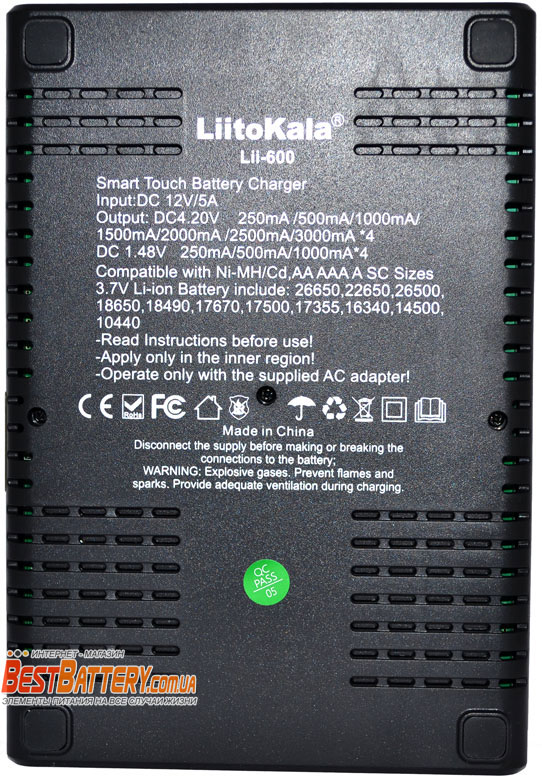 Техническая характеристика зарядное устройство LiitoKala Lii 600.