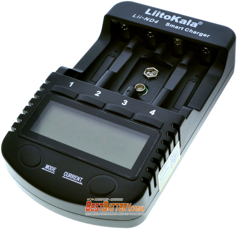 Liitokala Lii-ND4 - интеллектуальное зарядное устройство для АА, ААА и аккумуляторов Крона 9В.
