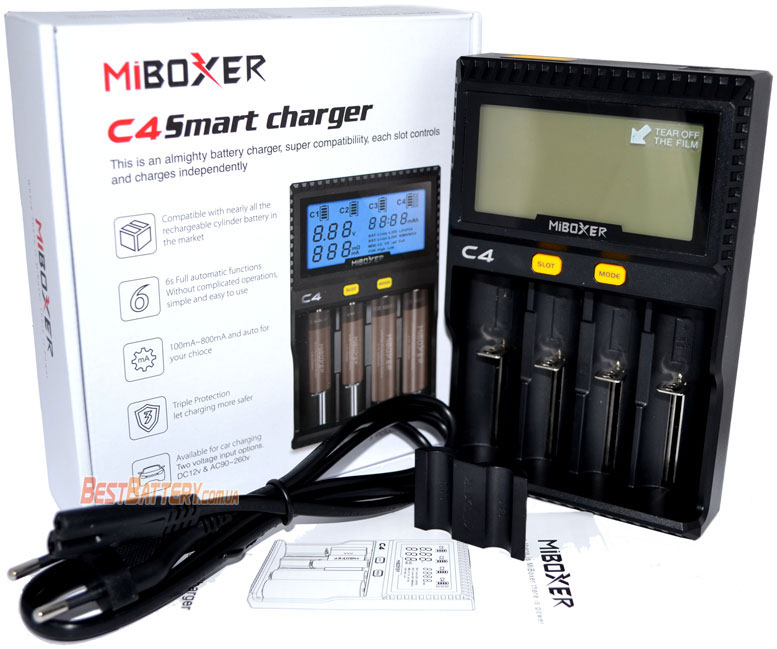 Комплект поставки зарядного устройства MiBoxer C4.