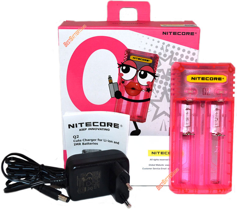 Комплект поставки Nitecore Q2 розового цвета (Pink).