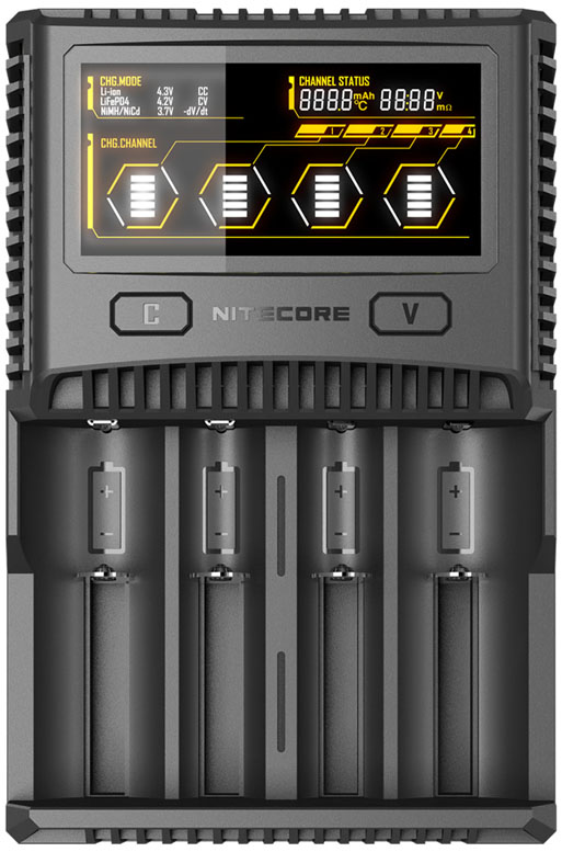Nitecore SC4 - универсальное интеллектуальное зарядное устройство для Ni-Mh/Ni-Cd/Li-ion/IMR/LiFePO4 аккумуляторов