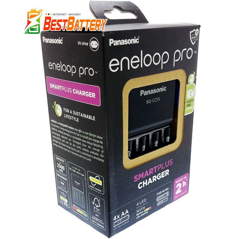 Panasonic Eneloop BQ-CC55 LED Eco Box - новинка от компании Panasonic, быстрое зарядное устройство для пальчиковых и минипальчиковых аккумуляторов.